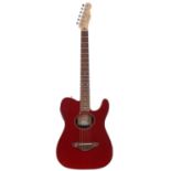 2000 Fender Telecoustic electro-acoustic guitar; Back and sides: synthetic; Top: candy apple red,