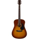 Harmony Sovereign H600 TSB acoustic guitar, made in Korea; Back and sides: brown finished