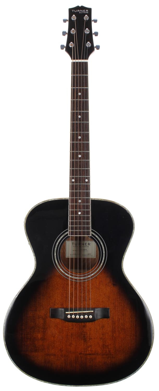 2014 Turner Guitars CLS-01E electro-acoustic guitar; Back and sides: laminated mahogany; Top: two-