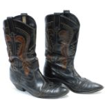 Michael Chapman - pair of 'Mexican dancing boots', labelled 'Circle S', stamped Circles Brand,