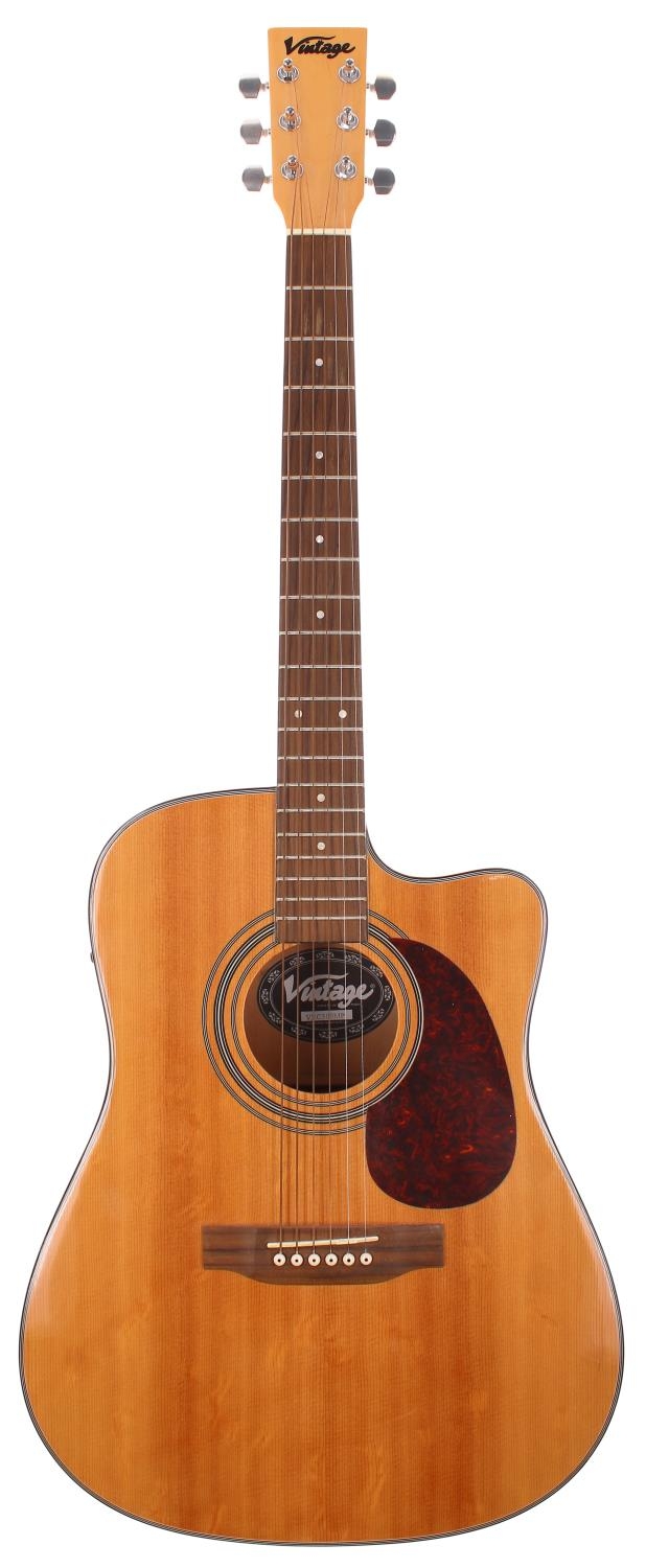Robbie Williams interest - JHS Vintage VEC500MP electro-acoustic guitar, with soft bag *Sold on
