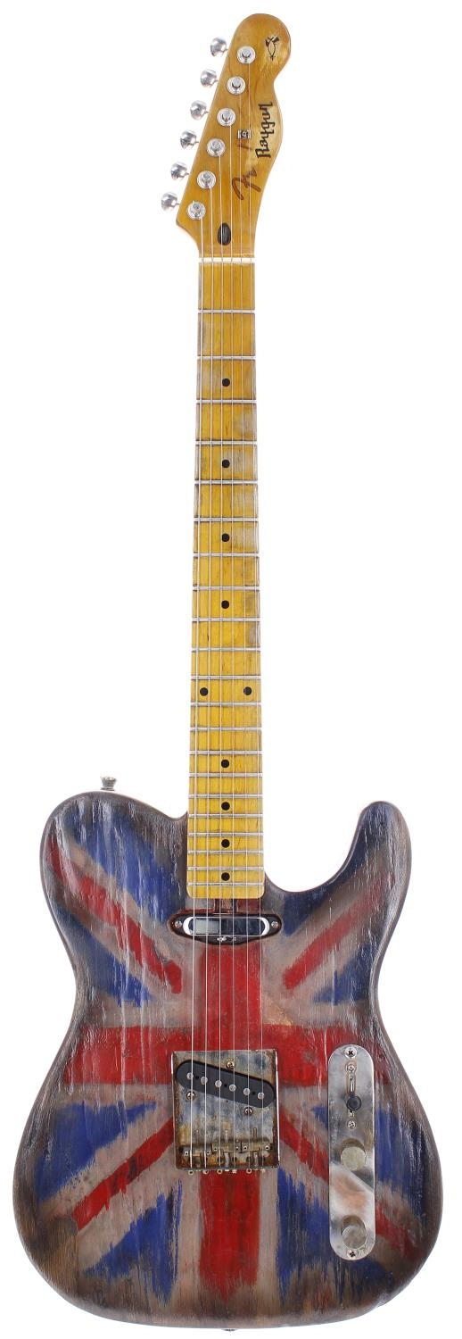 Raygun Relics T Type electric guitar; Body: stressed Union Jack finish; Neck: distressed maple;