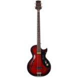 1961 Framus Star Bass 5/149 bass guitar, made in Germany; Finish: black rose, minor checking,