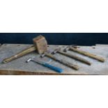 Tony Zemaitis - Four hammers and a large Mallet * Used by Tony Zemaitis for various tasks in his