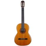 Classical guitar labelled Juan Estruch; Back and sides: rosewood, two cracks to upper back and