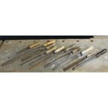 Tony Zemaitis - a selection of ten larger wooden handled filing tools, including rasps * A selection