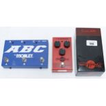 TC Electronic Blood Moon phaser guitar pedal; together with a Morley ABC guitar unit