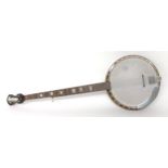 Kay five string resonator banjo, with 11" skin and mother of pearl slot inlay to the fretboard