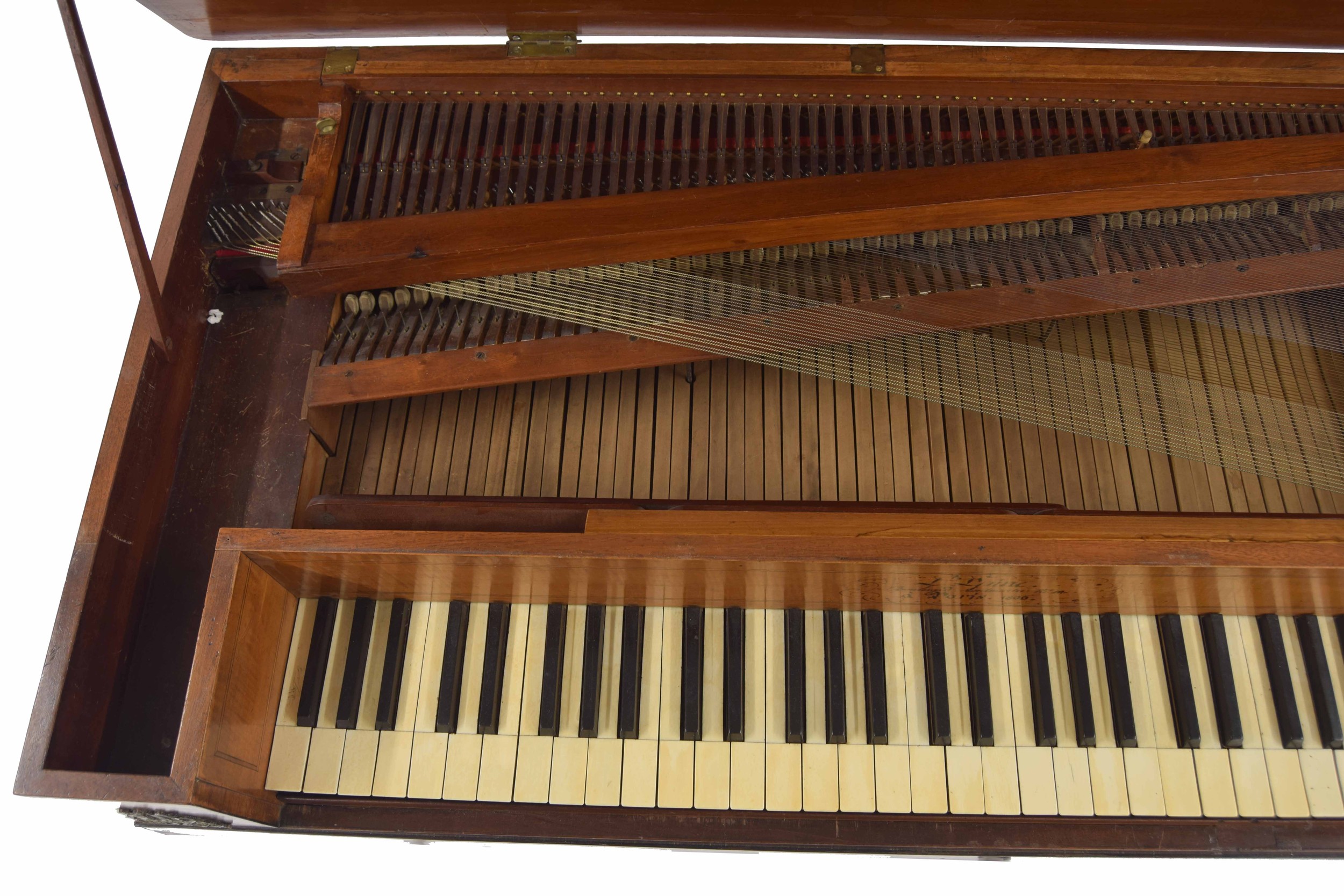 Interesting early 19th century French mahogany square piano, inscribed L'Epine, Boulevard Montmartre - Image 5 of 6