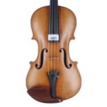19th century German violin possibly Lowendall, labelled and copy of Laurentius Storioni..., also
