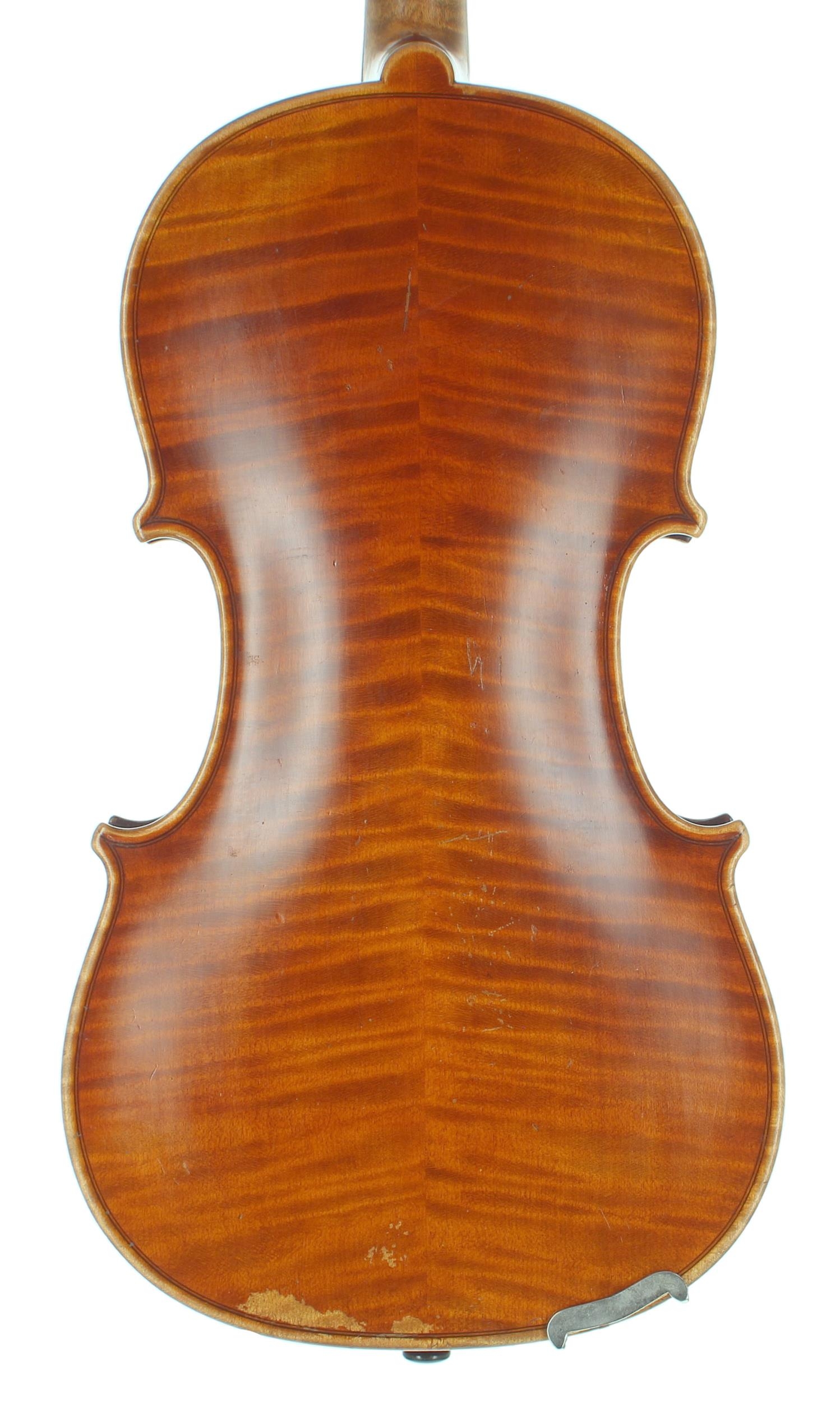 Good violin inscribed in pencil to the inner back Joseph Guarnerius copy... G. Wilhem, London, 1885, - Image 2 of 3
