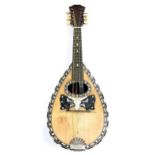 Neapolitan mandolin circa 1900 by and stamped Mario Casella, Catania on the spruce table, with
