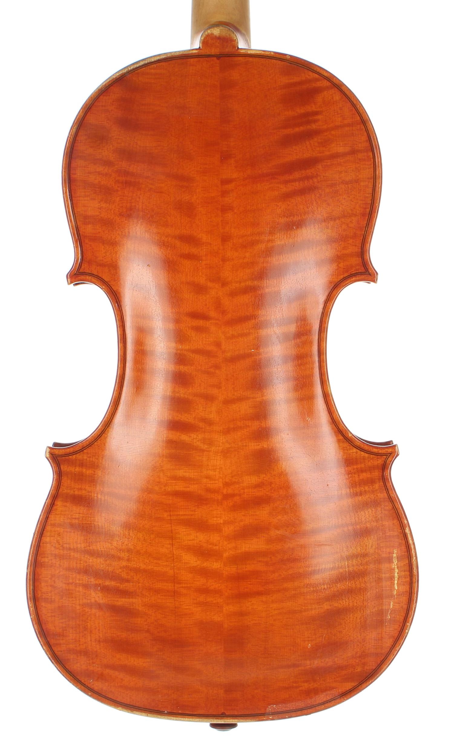 Violin by and labelled Jan Kudanowski, Fecit Birmingham Anno 1980, no. 89, the two piece back of - Image 2 of 3