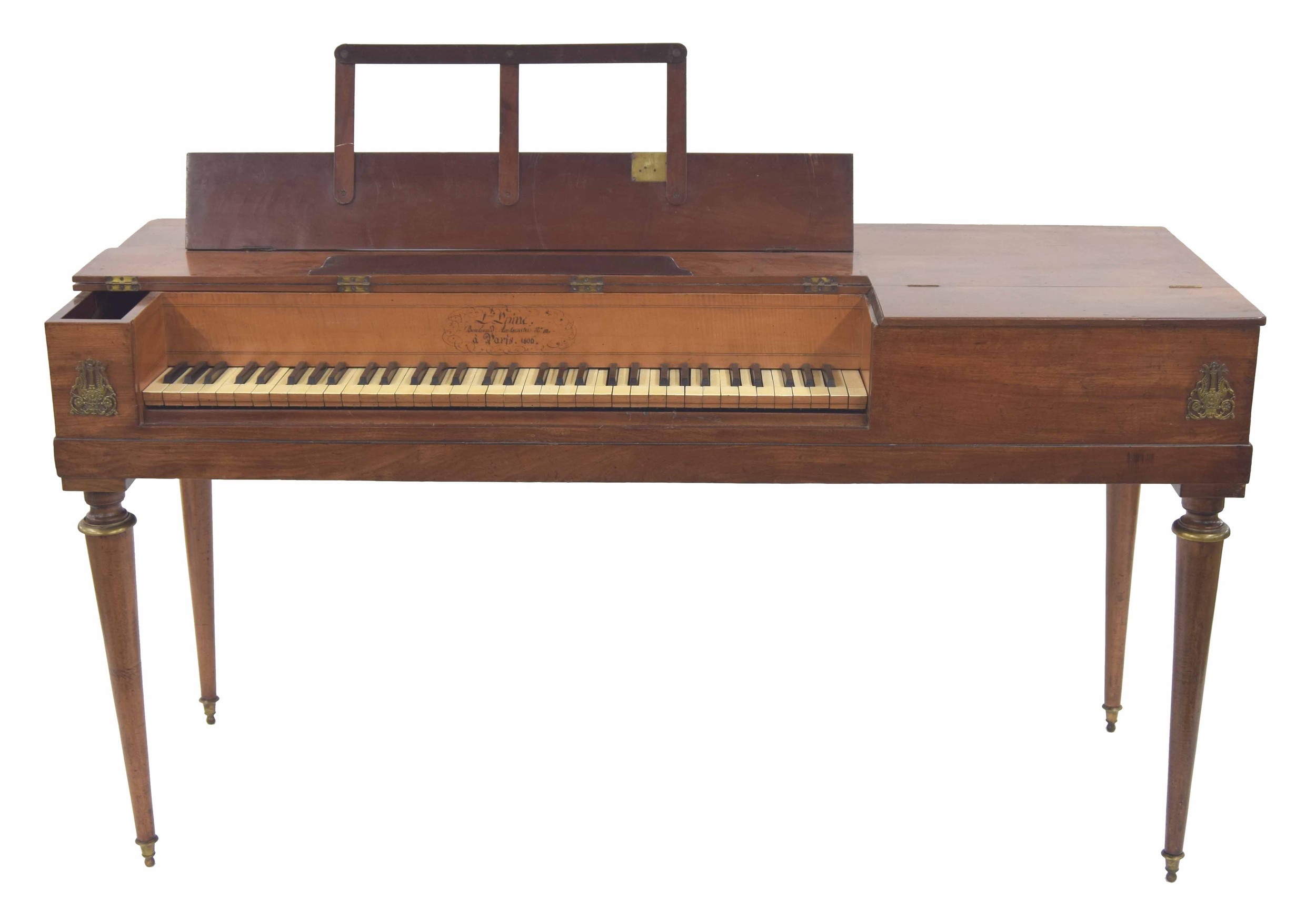 Interesting early 19th century French mahogany square piano, inscribed L'Epine, Boulevard Montmartre - Image 2 of 6