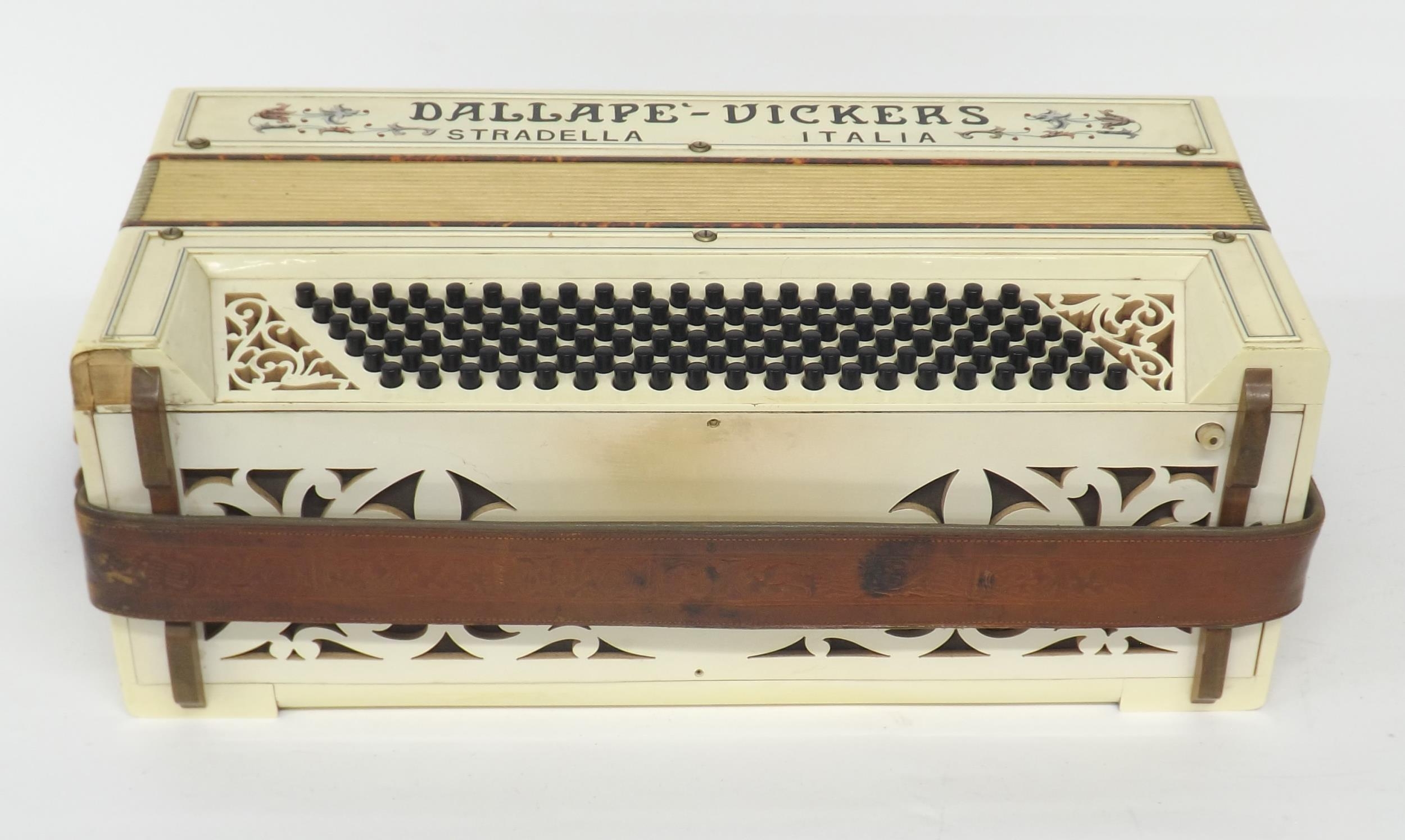Dallape Vickers Stradella 120 bass piano accordion, white finish, case - Image 3 of 4