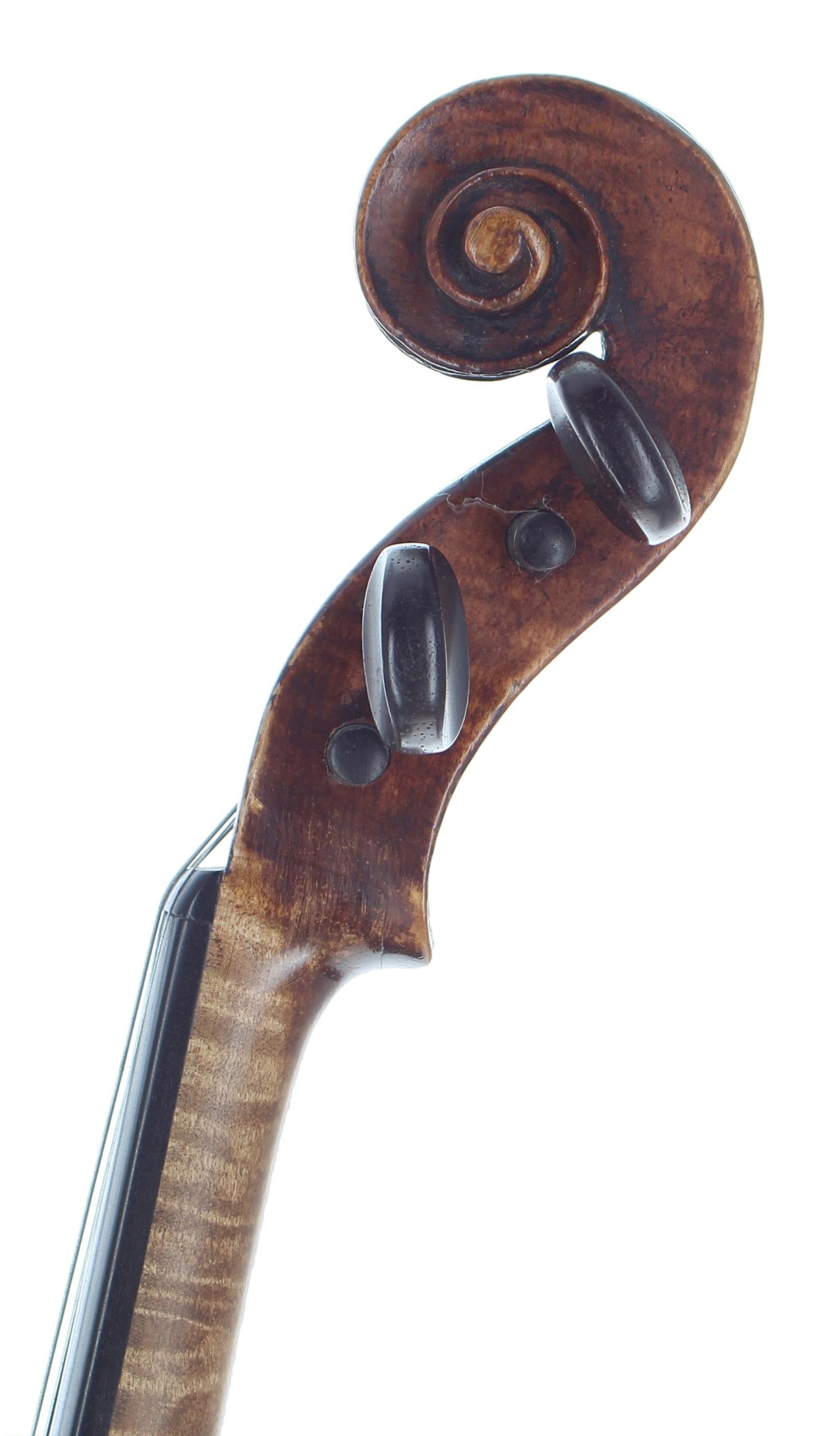 Interesting violin labelled Geo Batista Gabbriella fece in Firenze 1750; also stamped G.B.G. - Image 3 of 3