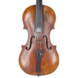 Good bohemiam violin by and labelled Joseph Tomasek... 1934, the one piece back of faint medium curl