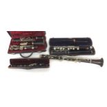 V. Kohlert's & Sons clarinet, case and another Buffet clarinet without head joint; also a