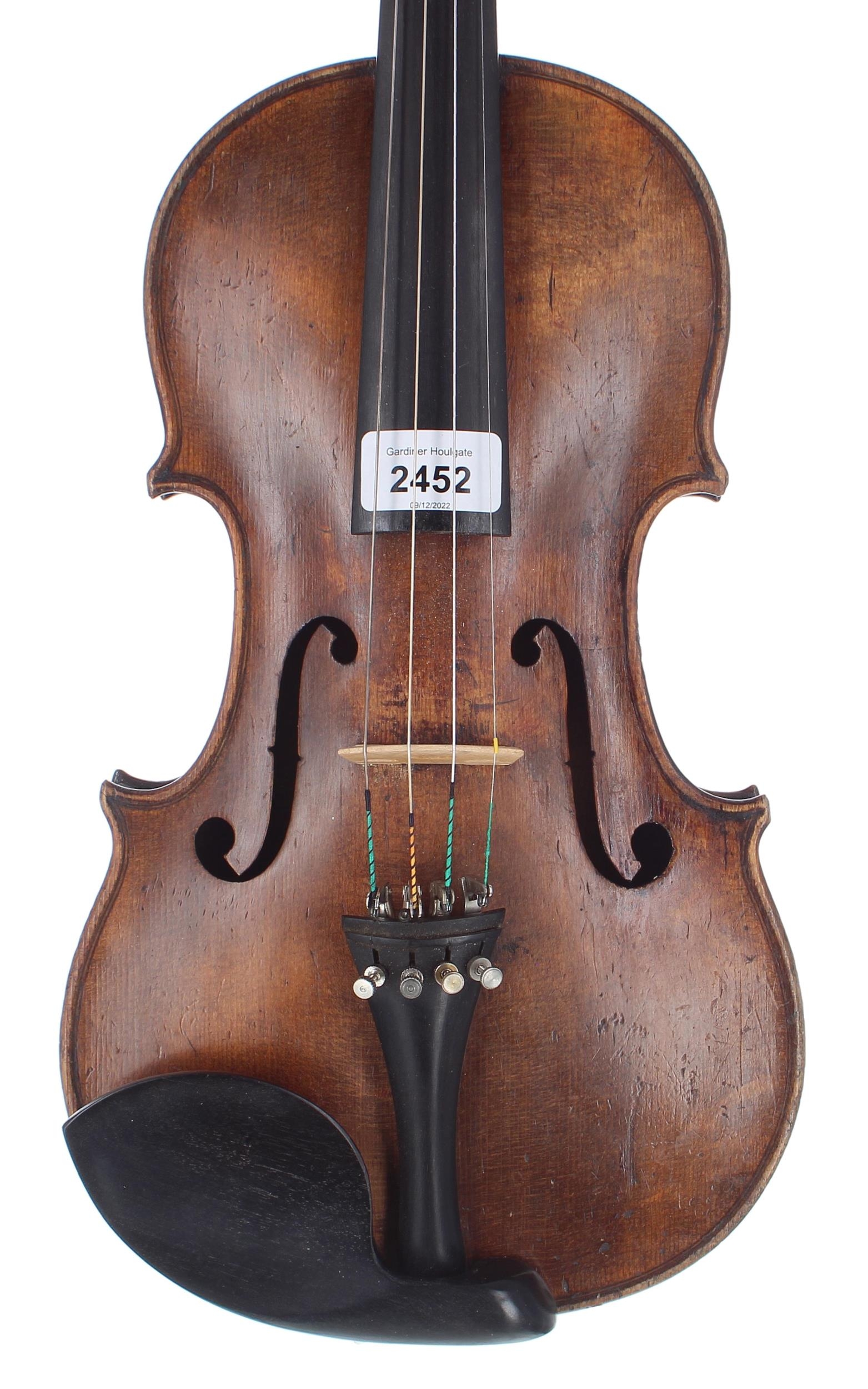 Late 19th century violin, probably French, 13 7/8", 35.20cm