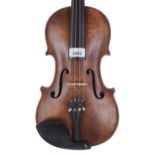 Late 19th century violin, probably French, 13 7/8", 35.20cm
