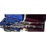 Clarinet by and stamped Leblanc, Paris, LX Model, ser. no. 62390, mouthpiece, case; also another