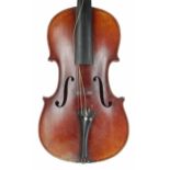 German violin circa 1900, branded Nach Straduari below the button on the back, 14 1/4", 36.20cm *