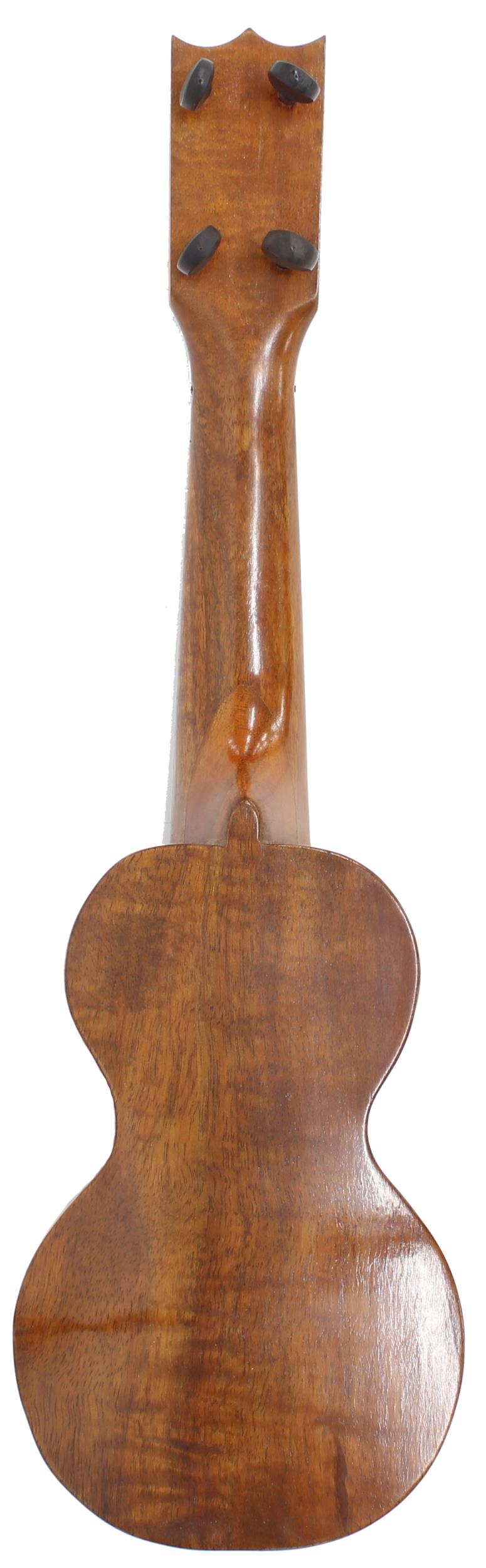 Kumalae ukulele with herringbone banded table and sound hole, bearing the maker's trademark brand to - Image 2 of 2