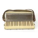 Dallape Vickers Stradella 120 bass piano accordion, white finish, case