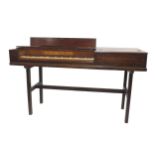 Mahogany square piano by Adam Beyer. London 1774, the case of mahogany with ebony and holly