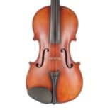 Dutch violin probably by Alphons Van Hoof and labelled Aures te Fidibus Juret Oblec Tare Canoris