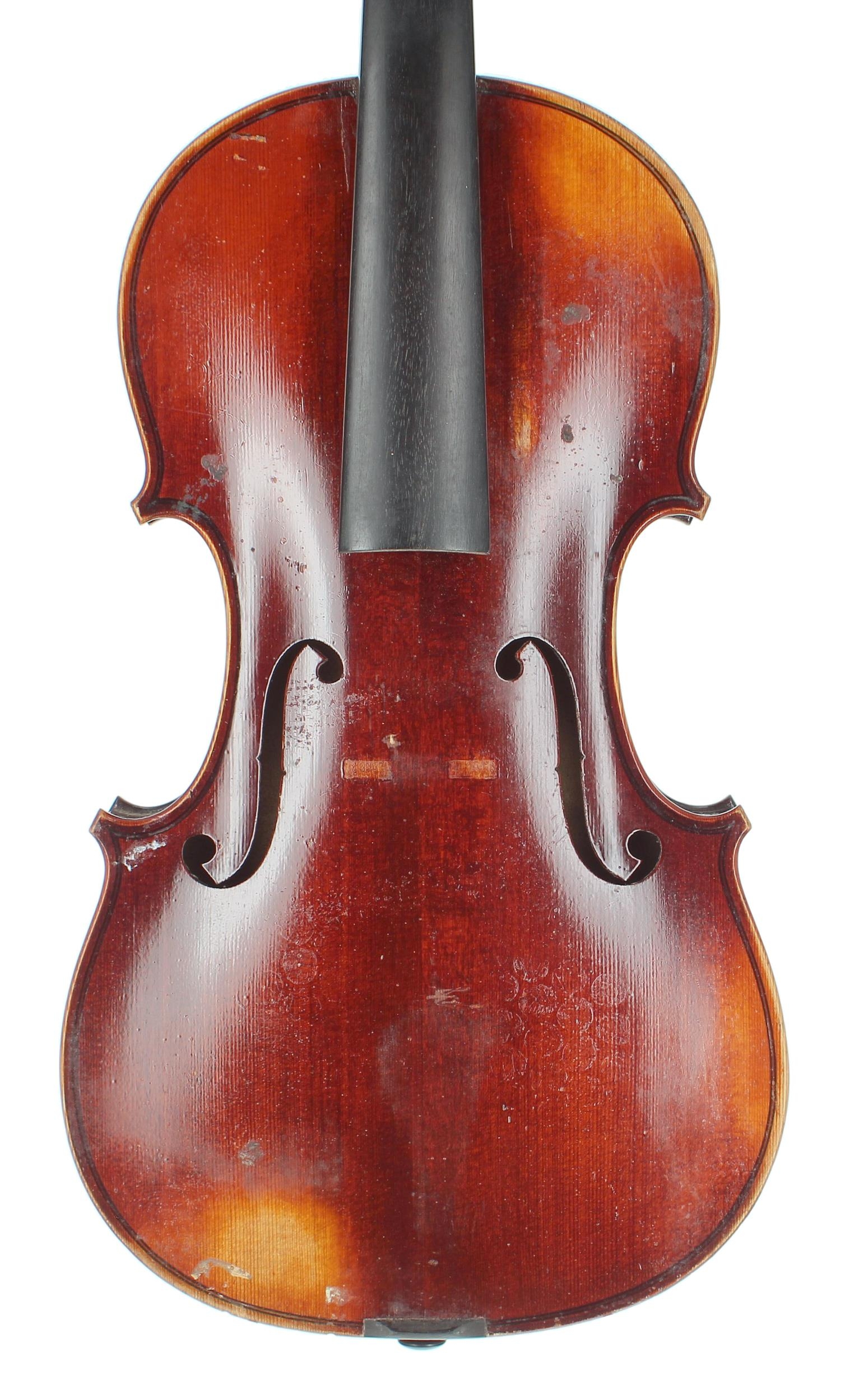 Violin partially labelled Ragot...Pere & Fils...no. 1946, the two piece back of faint broad curl