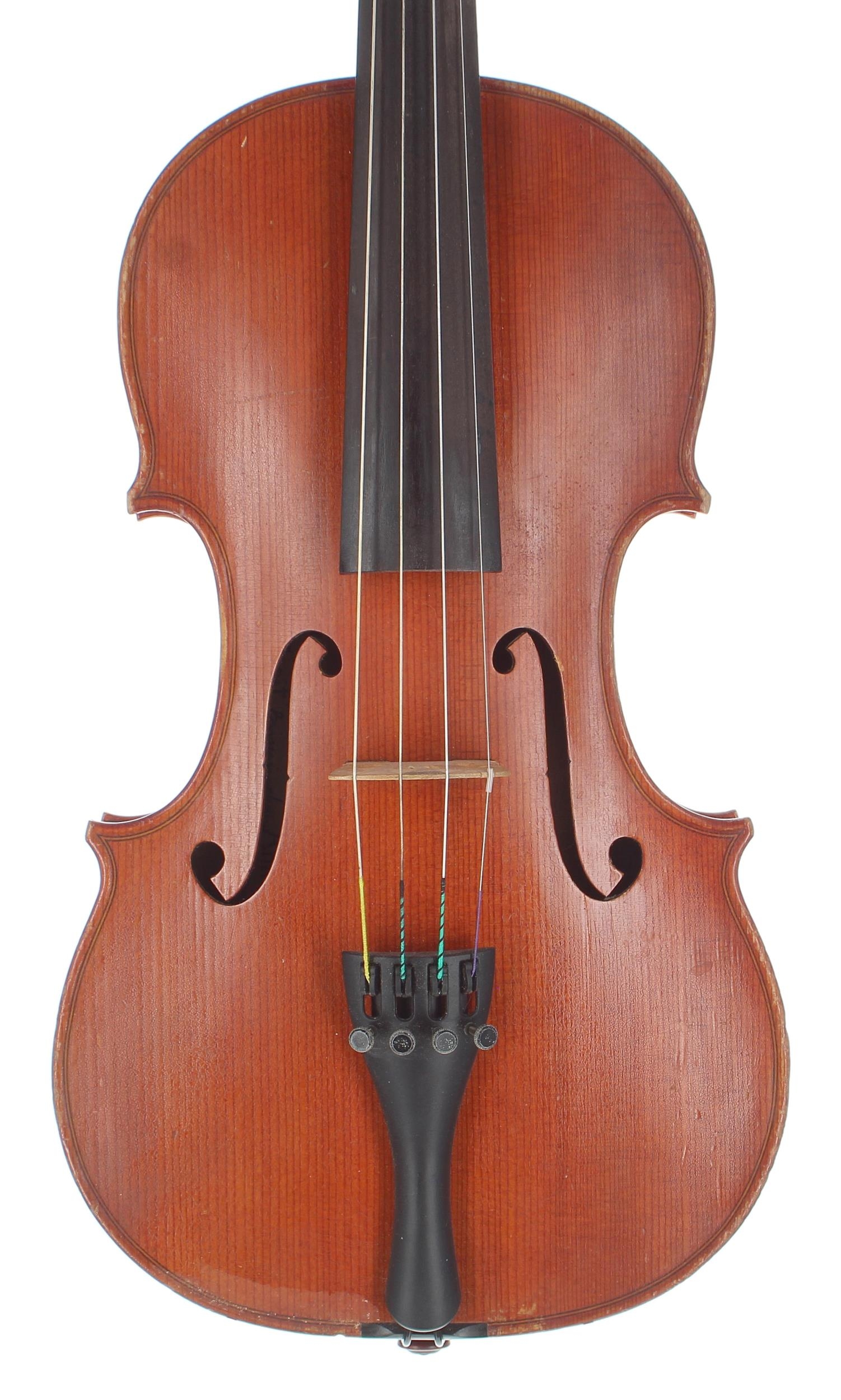 Violin by and labelled Jan Kudanowski, Fecit Birmingham Anno 1980, no. 89, the two piece back of