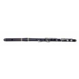Contemporary unnamed blackwood flute with eight nickel keys, case