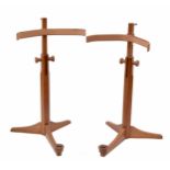 Good pair of contemporary wooden adjustable violoncello stands (2)