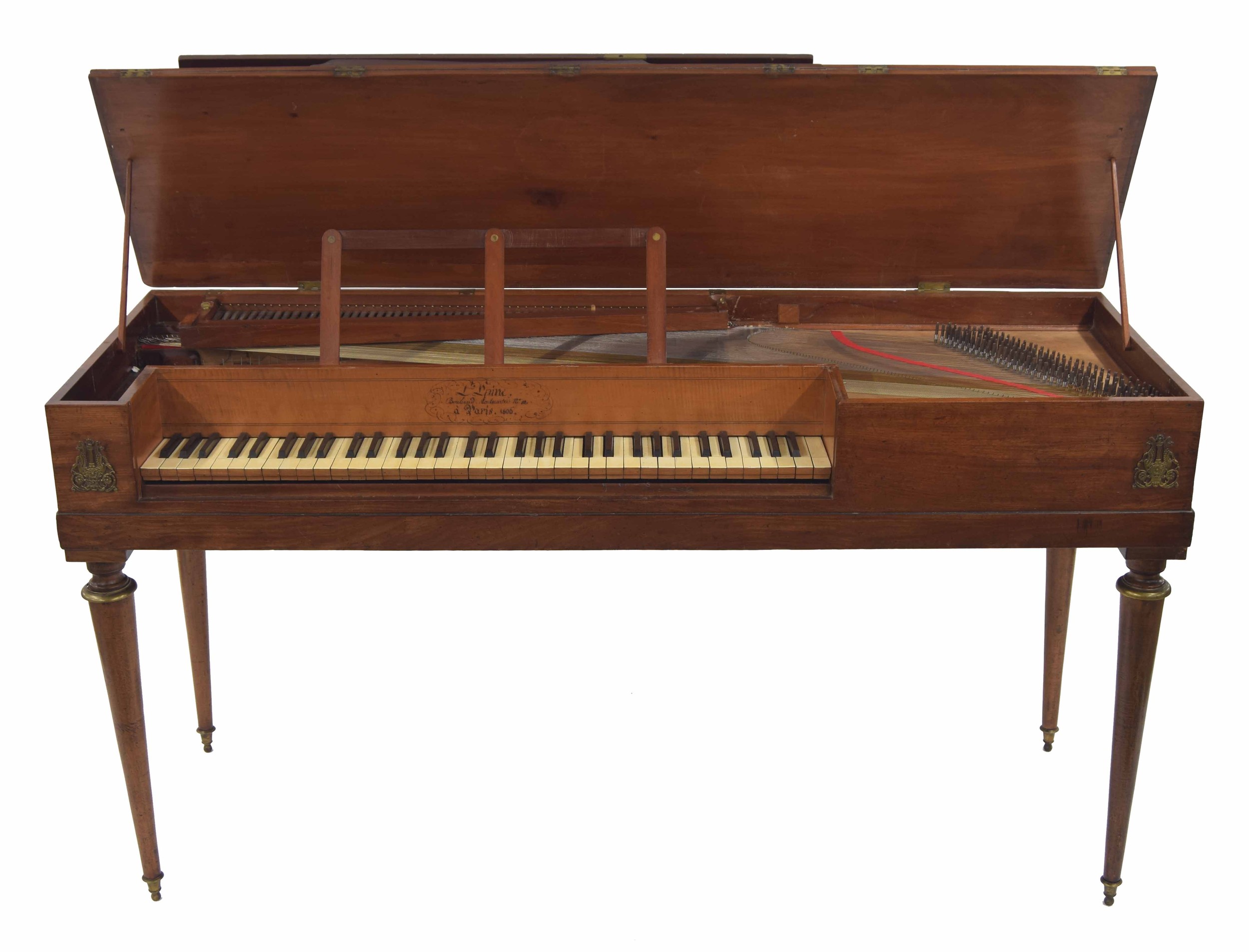 Interesting early 19th century French mahogany square piano, inscribed L'Epine, Boulevard Montmartre