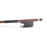 Old nickel mounted double bass bow, 144gm