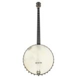 Four string unnamed banjo, with 12" skin and 26.5" scale length (possibly a cello banjo)