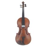 Early 20th century double purfled violin, 14 7/16", 36.70cm