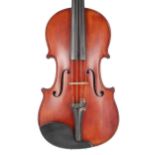 French violin by and stamped Mauchant, Rouver to the inner back, the one piece back of faint