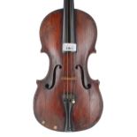 English violin circa 1800, unlabelled, 14 1/16", 35.70cm *This lot is subject to VAT at 20% on the