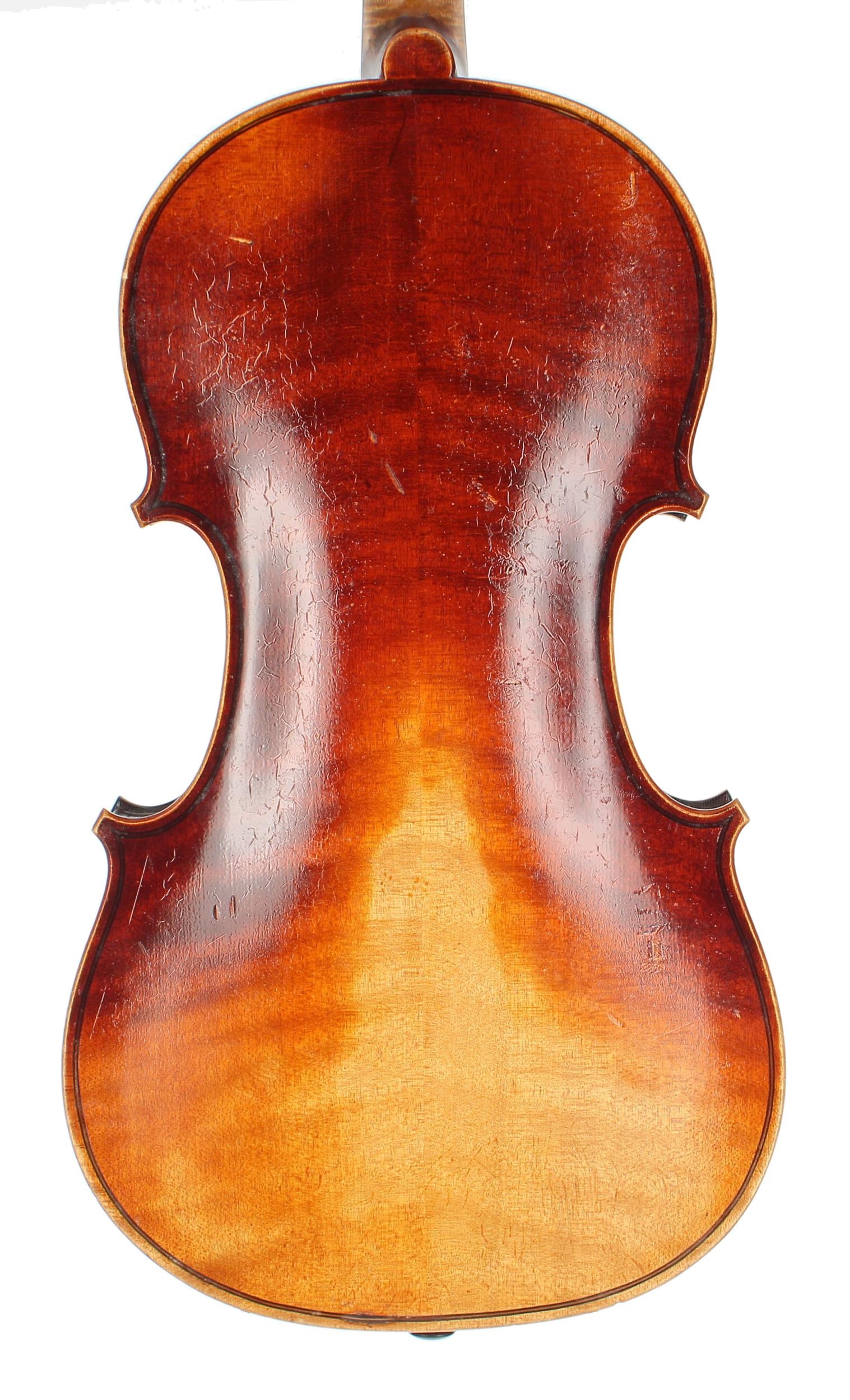 Violin partially labelled Ragot...Pere & Fils...no. 1946, the two piece back of faint broad curl - Image 2 of 3