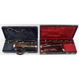 Two old bassoons both by and stamped Buffet, Grampon & Co A Paris, with nickel keys, two crooks,