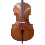 English violoncello by and labelled Franz Georg Rost, 44 Lemington Street, London W1, 1955. Born 9th