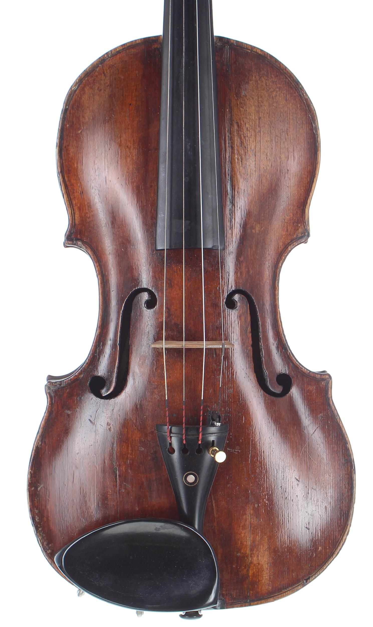 Interesting violin labelled Geo Batista Gabbriella fece in Firenze 1750; also stamped G.B.G.