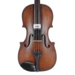 French 19th century violin of the Caussin School, labelled Antonio Stradivarius..., 14 1/8", 35.