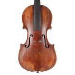 18th century seven-eighth size violin labelled Nicolauus Georgius Skomal, fecit Graecii 1783, the