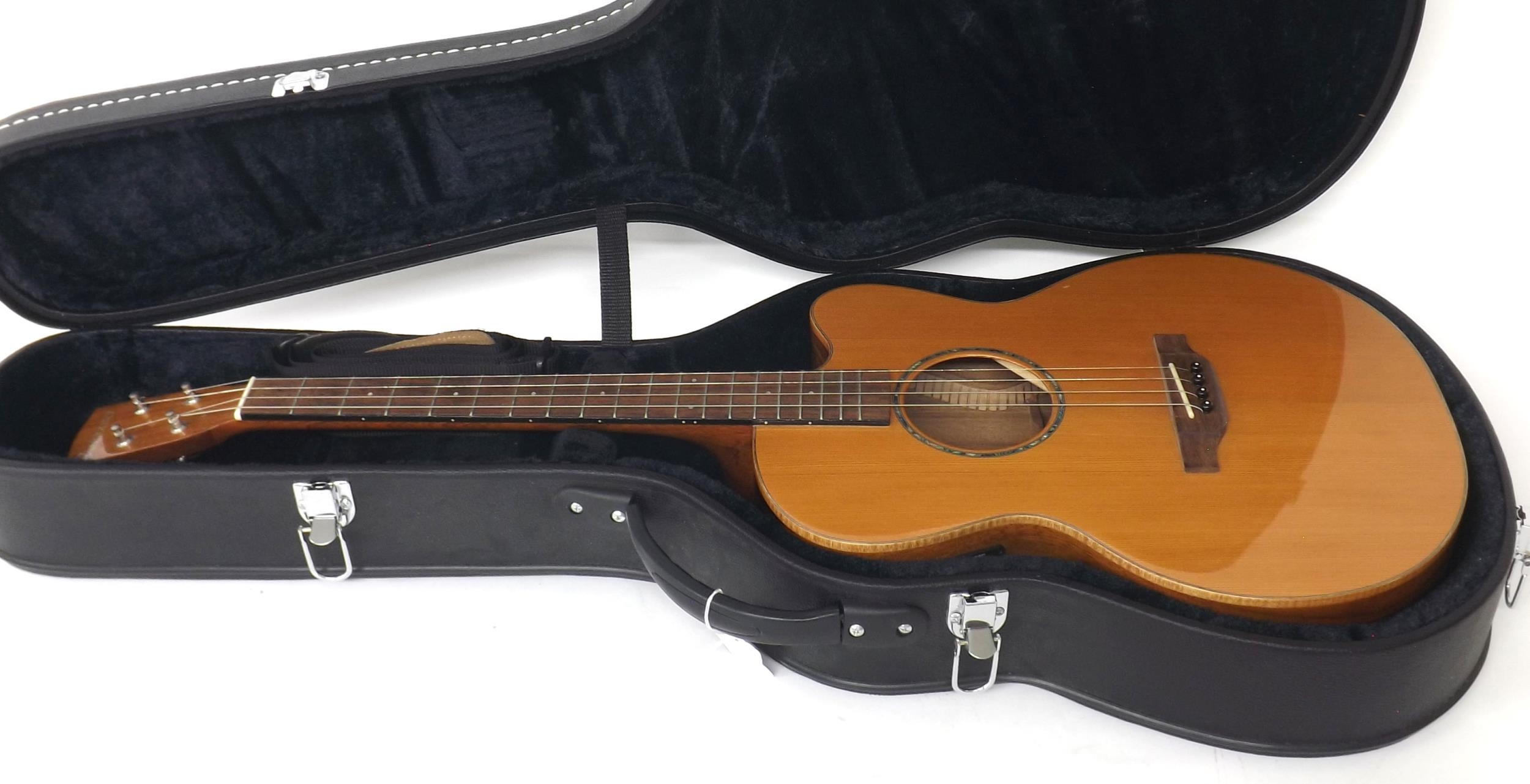 Contemporary classical guitar by and labelled Ashbury, model no: Lindisfarne, with cut-away shaped - Image 3 of 3
