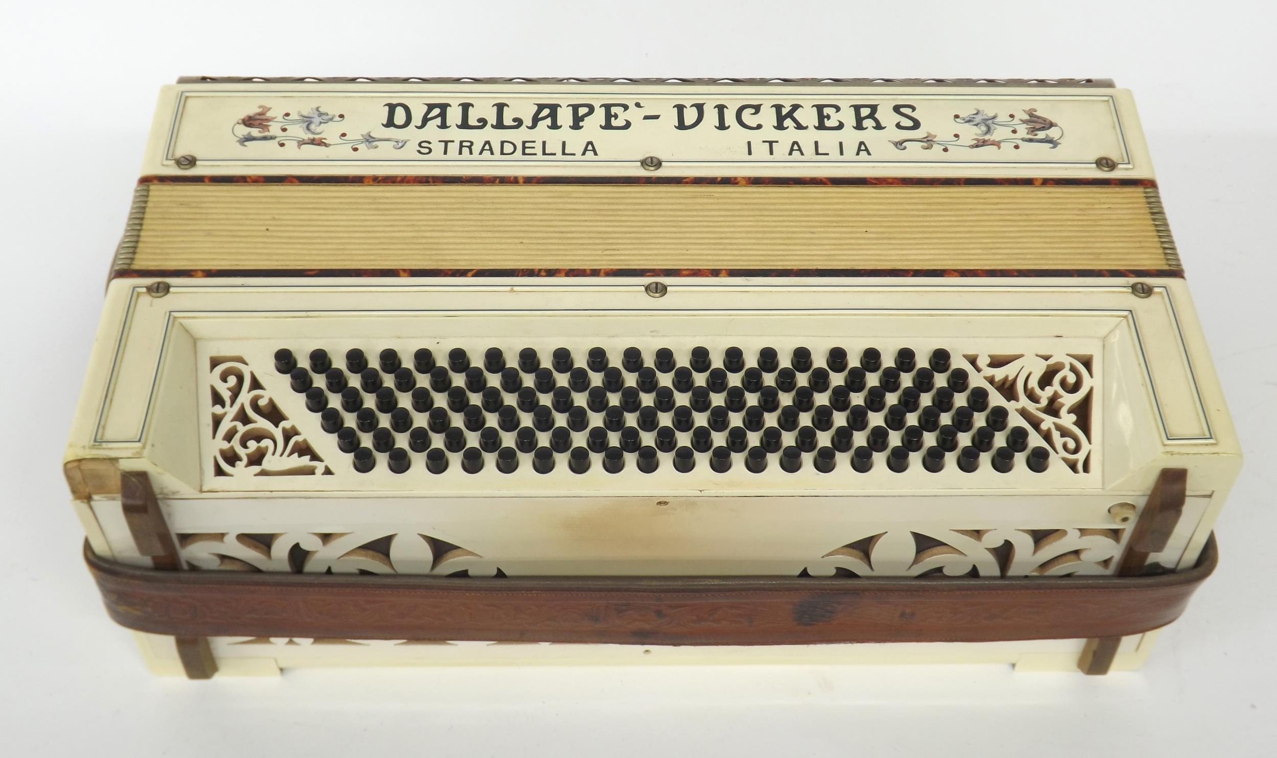 Dallape Vickers Stradella 120 bass piano accordion, white finish, case - Image 2 of 4