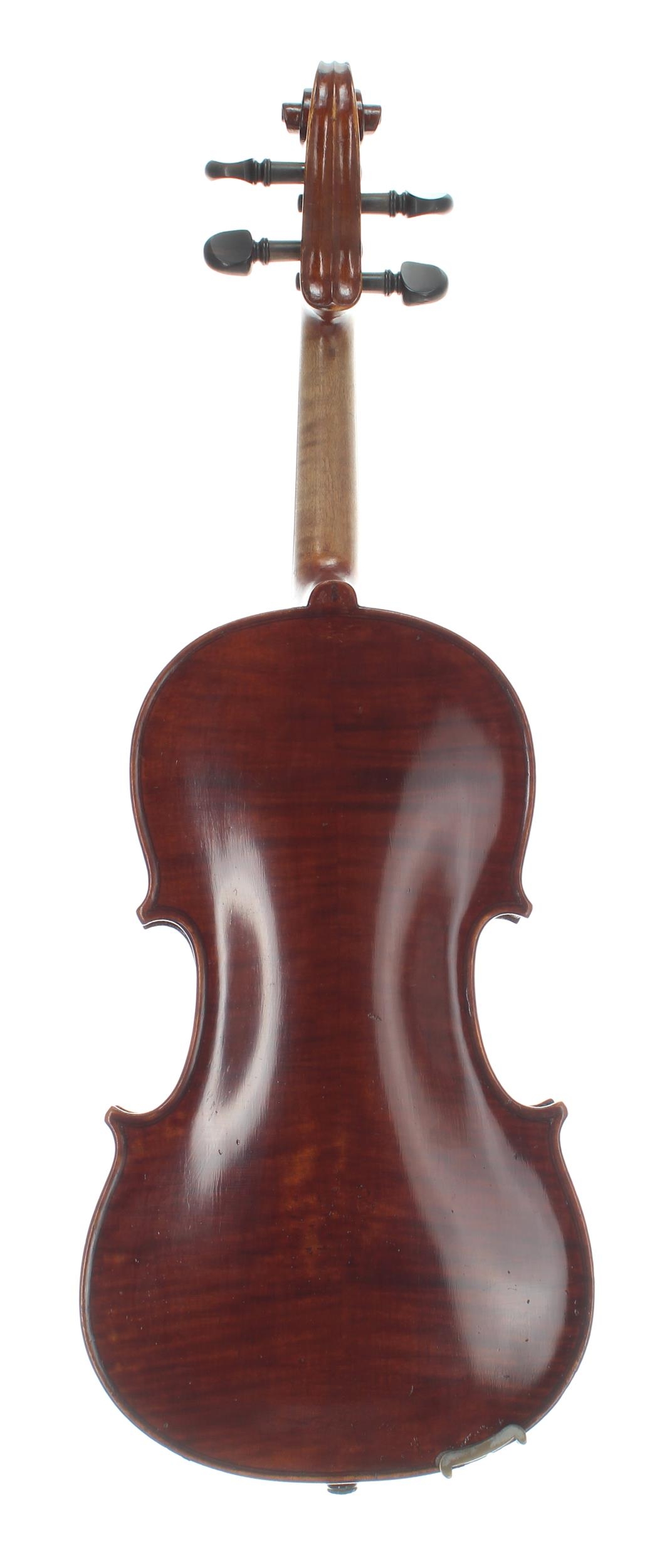 French three-quarter size violin labelled J.T.L. Geronimo Barnabetti, Paris, 13", 33cm, case - Image 2 of 2