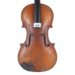 French violin of the Caussin School circa 1890, labelled copied Micolaus Amatius Cremoniea..., the